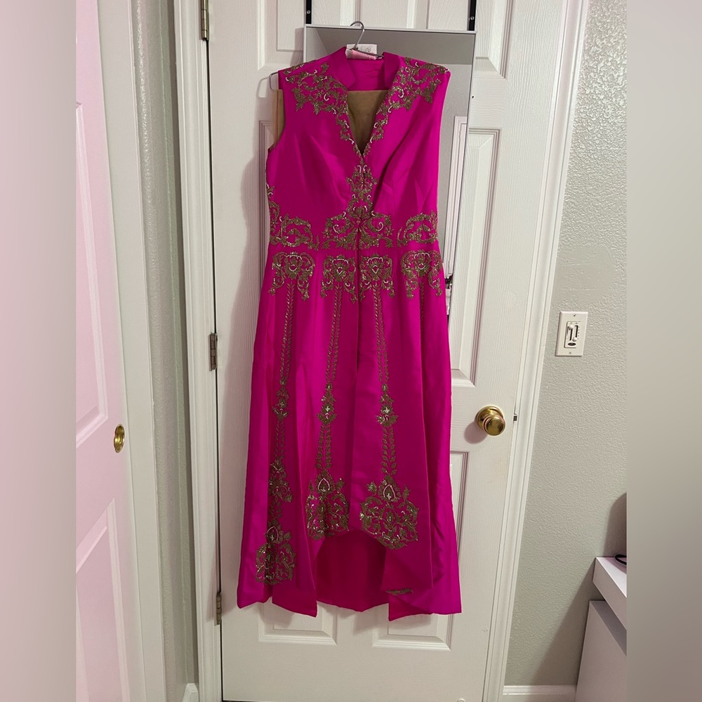 Pure silk high low flare Indian outfit